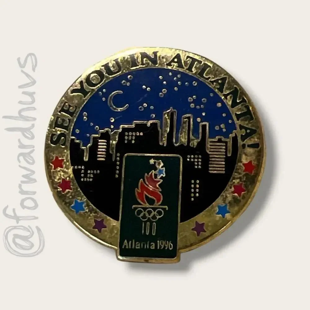 1996 Atlanta Olympic Games See You In Atlanta Enamel Lapel Pin